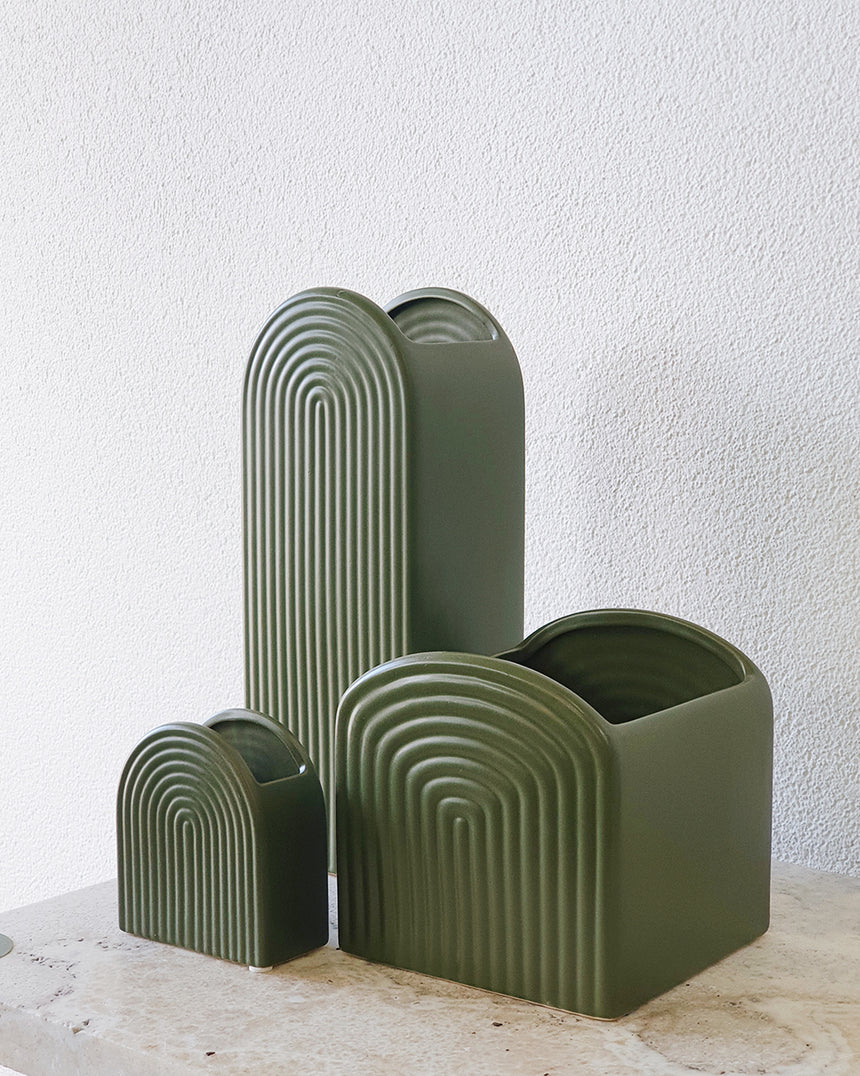 Gatsby Tall Vase Avocado