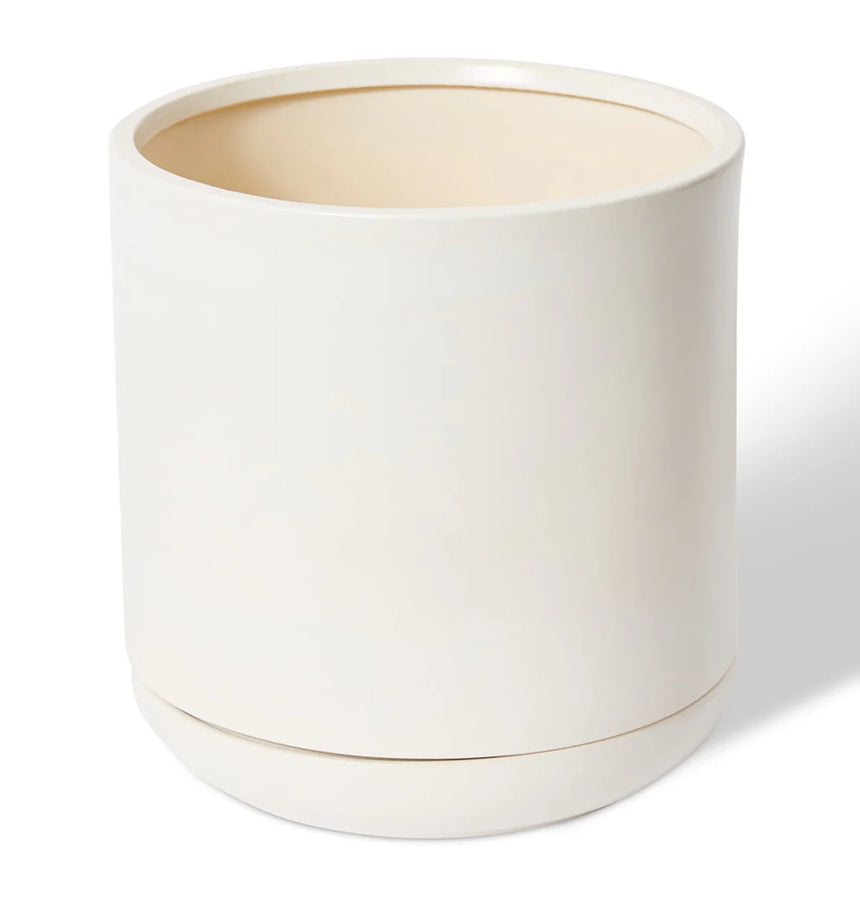 Elme Living | Augu Pot with Tray White Large