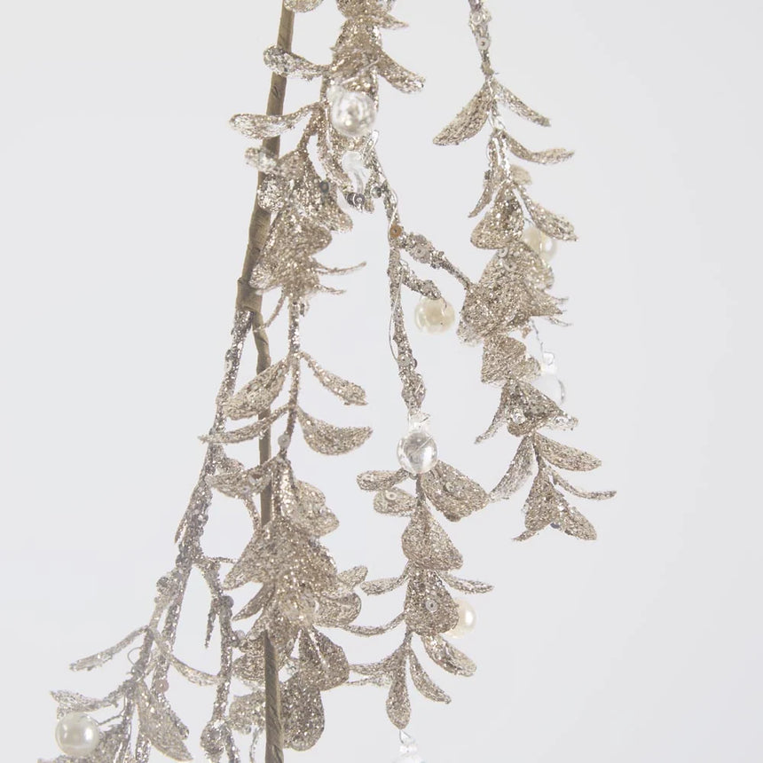 Vixen & Velvet by Florabelle Living  |  Ice Champagne Glitter Leaf Garland