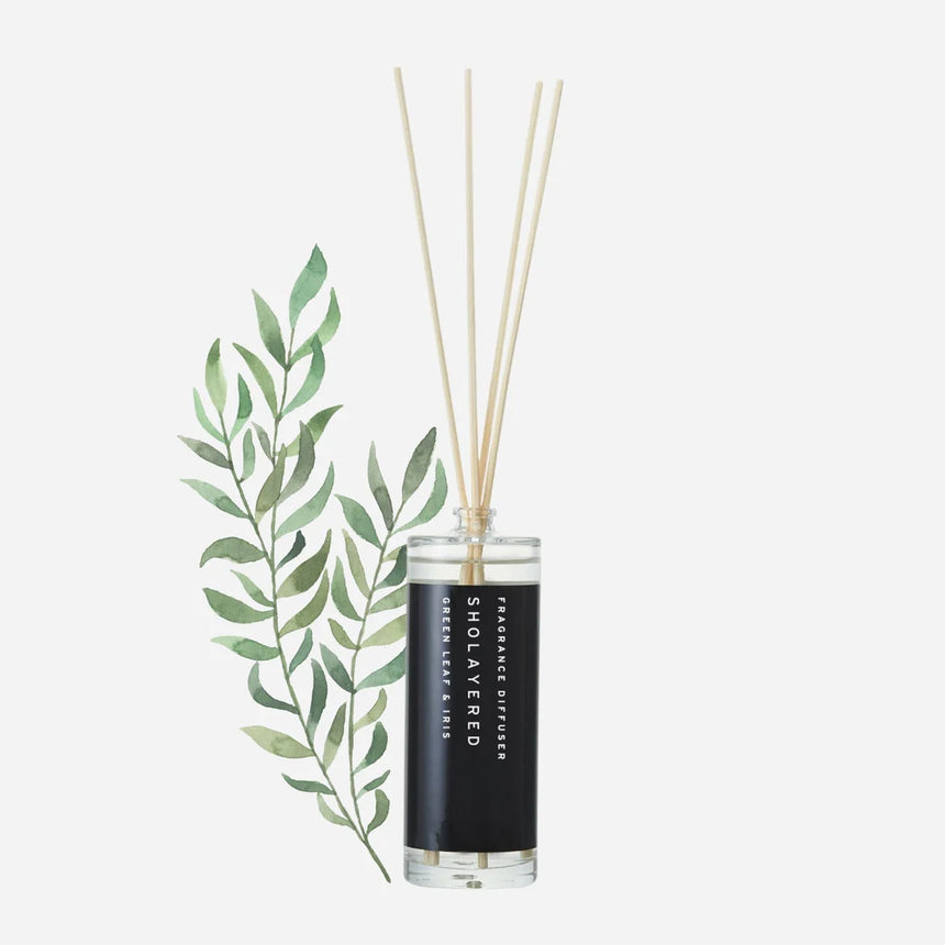 SHOLAYERED|| Green Leaf & Iris Reed Diffuser