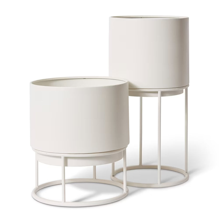 Elme Living | Gunner Planter with Stand White