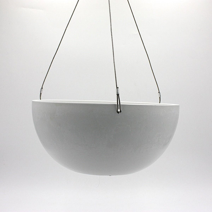 Charlotte Round Hanging Pot Large White Stone