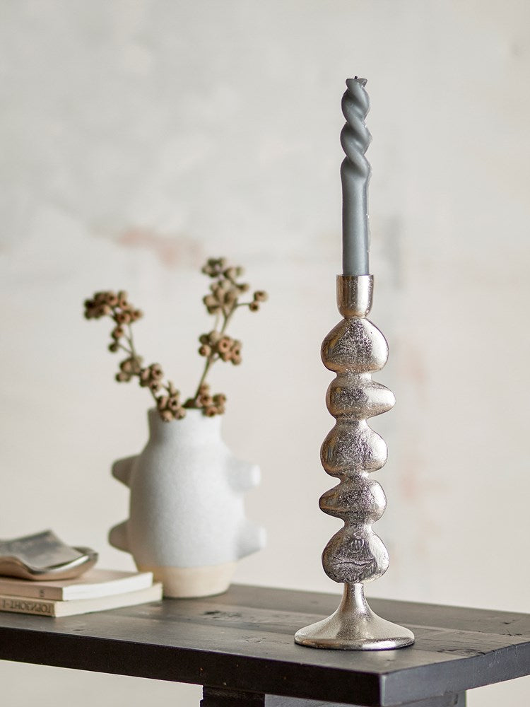 Bloomingville |  Metina Candle Holder Silver Tall