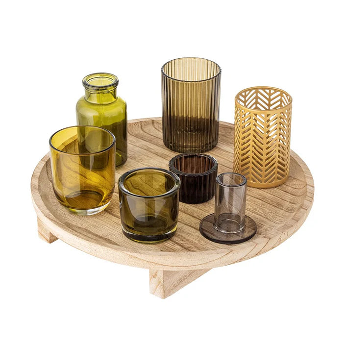 Bloomingville | Sanga Round Tray with Votives Nature