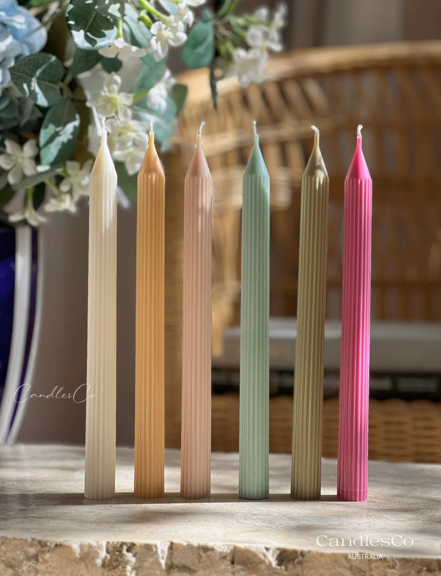 CandlesCo Australia || Thin Ribbed Peak Unscented Candle