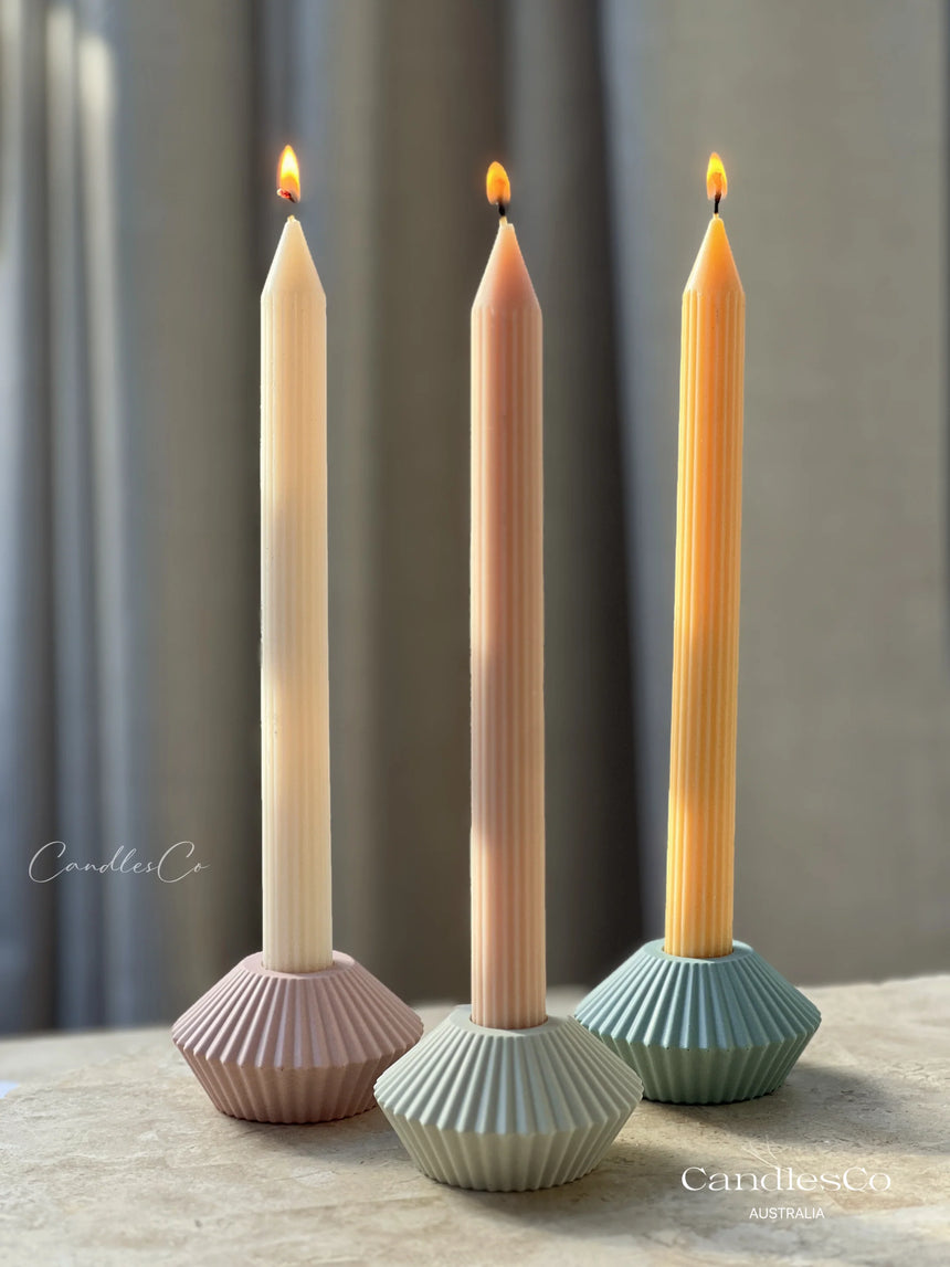 CandlesCo Australia || Thin Ribbed Peak Unscented Candle