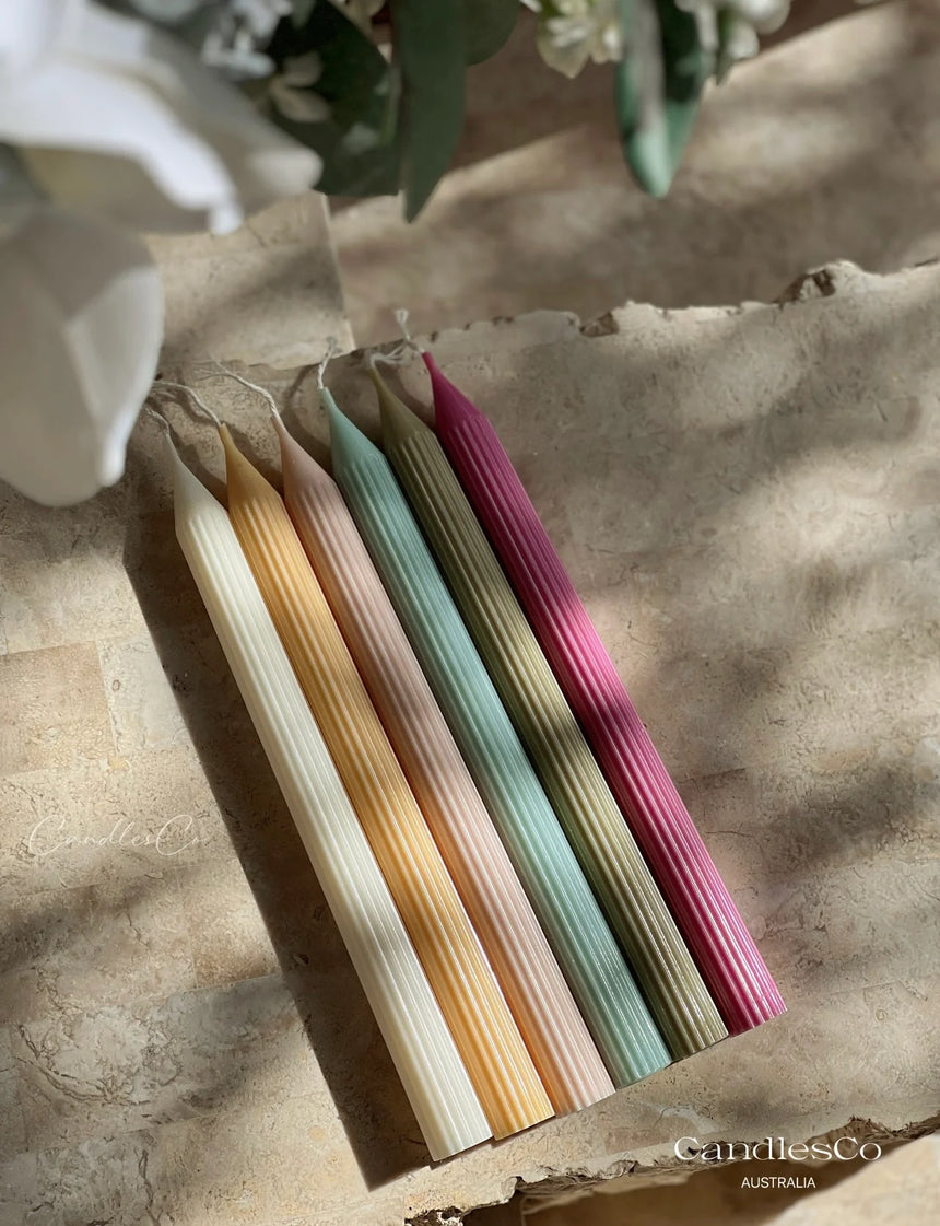 CandlesCo Australia || Thin Ribbed Peak Unscented Candle