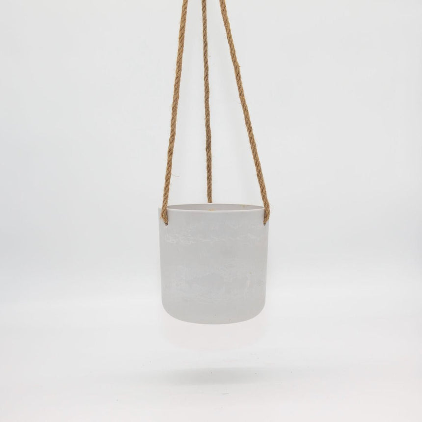 Austin Hanging Pot White Stone
