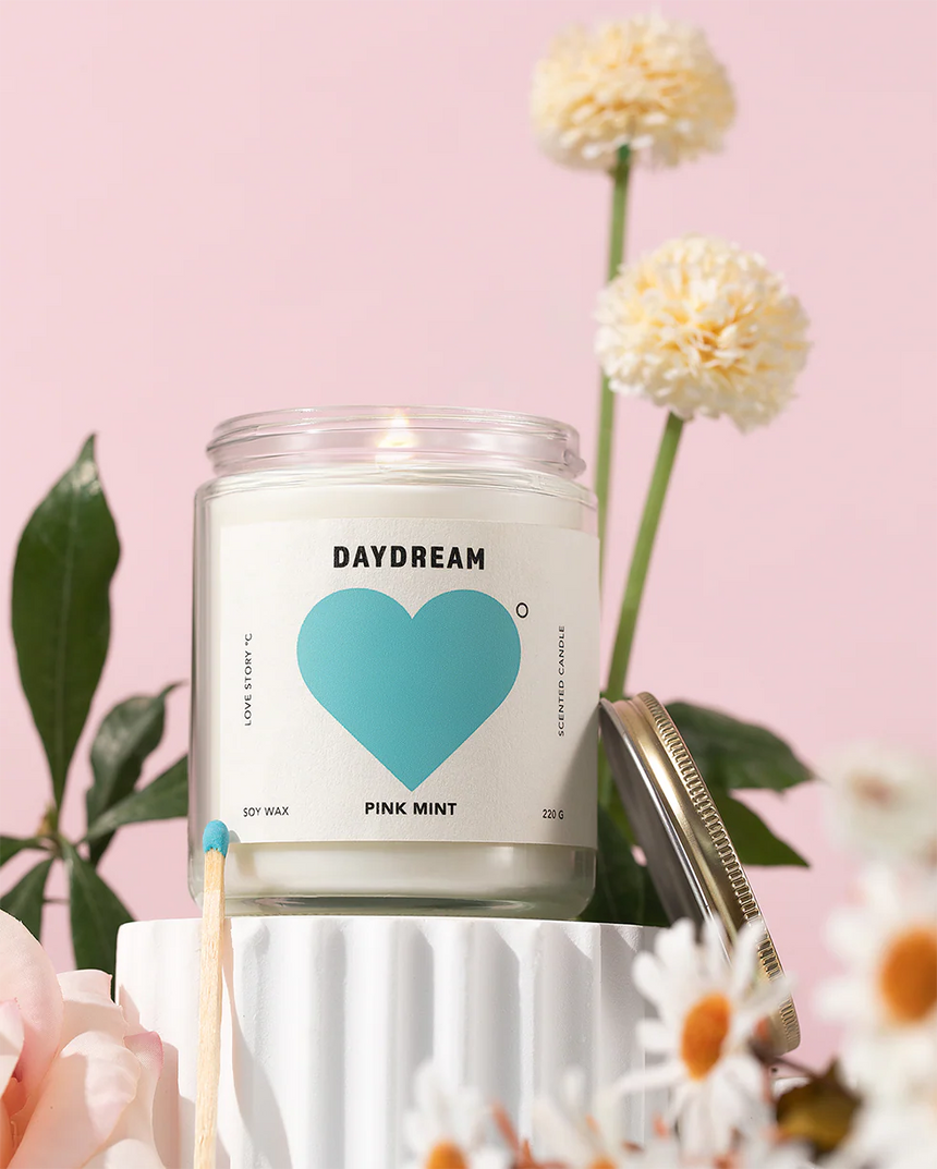 Pinkmint Candle || Daydream Tobacco and Rosewood Soy Candle