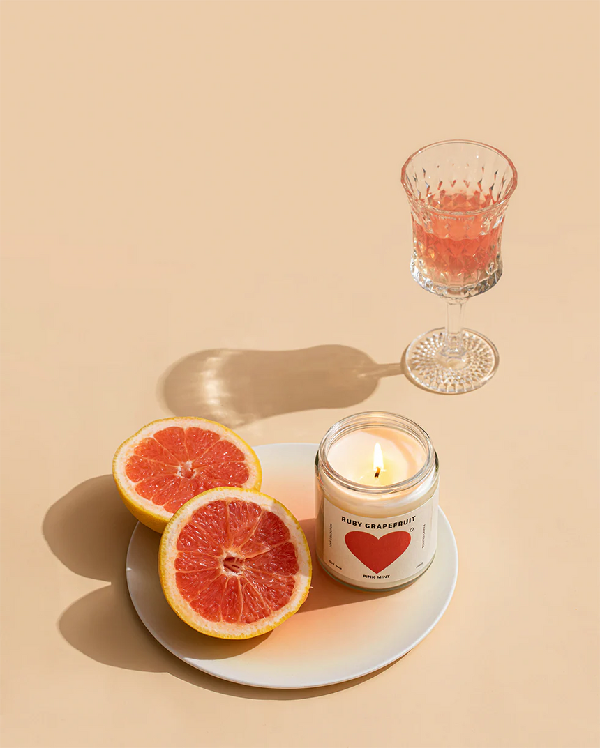 Pinkmint Candle || Ruby Grapefruit Soy Candle
