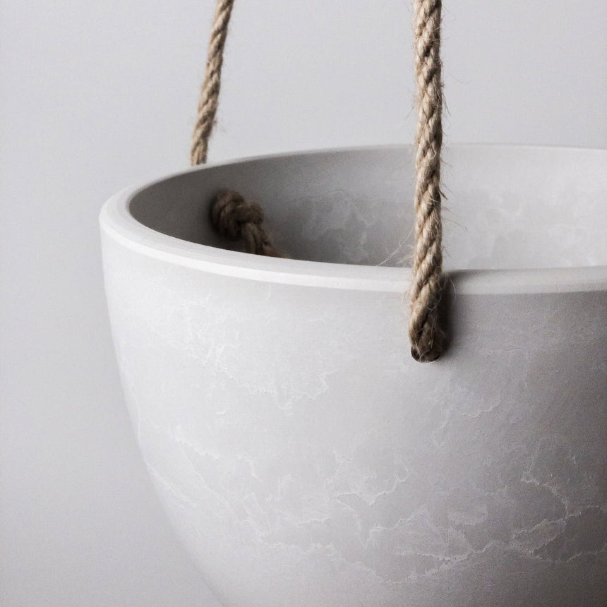 Columbia Hanging Pot Small White Stone