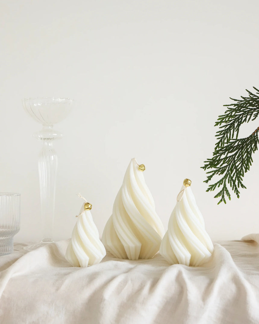 Intrepide Collection | Swirl Christmas Tree Candle (Non Scented)