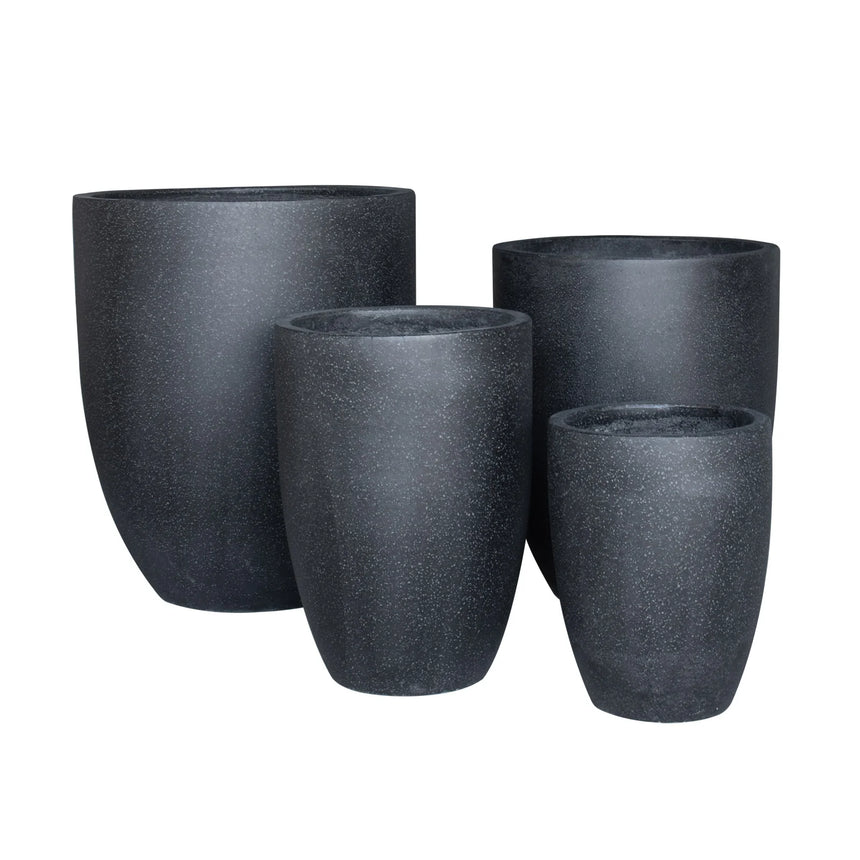 Northcote Pottery | Cement Lite Tall U Pot Black Terrazzo