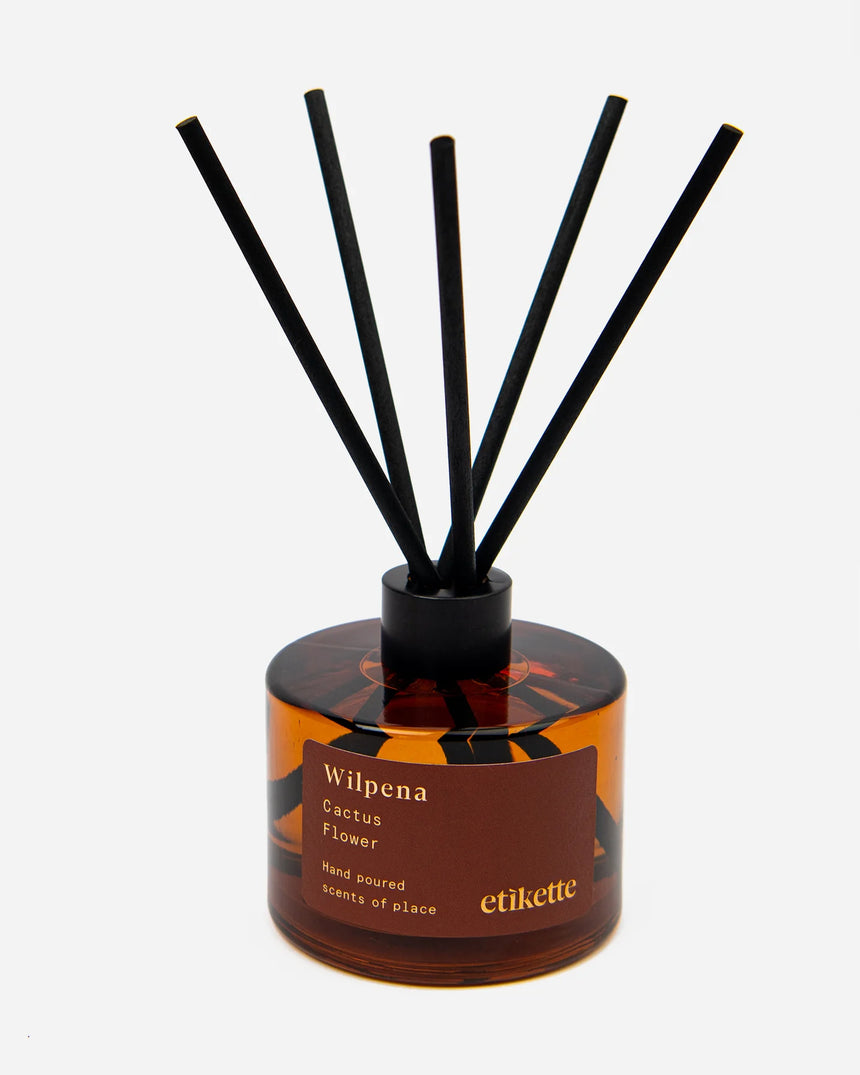 Etikette Reed Diffuser Etikette || Wilpena Cactus Flower Eco Reed Diffuser – Offshoot Botanica