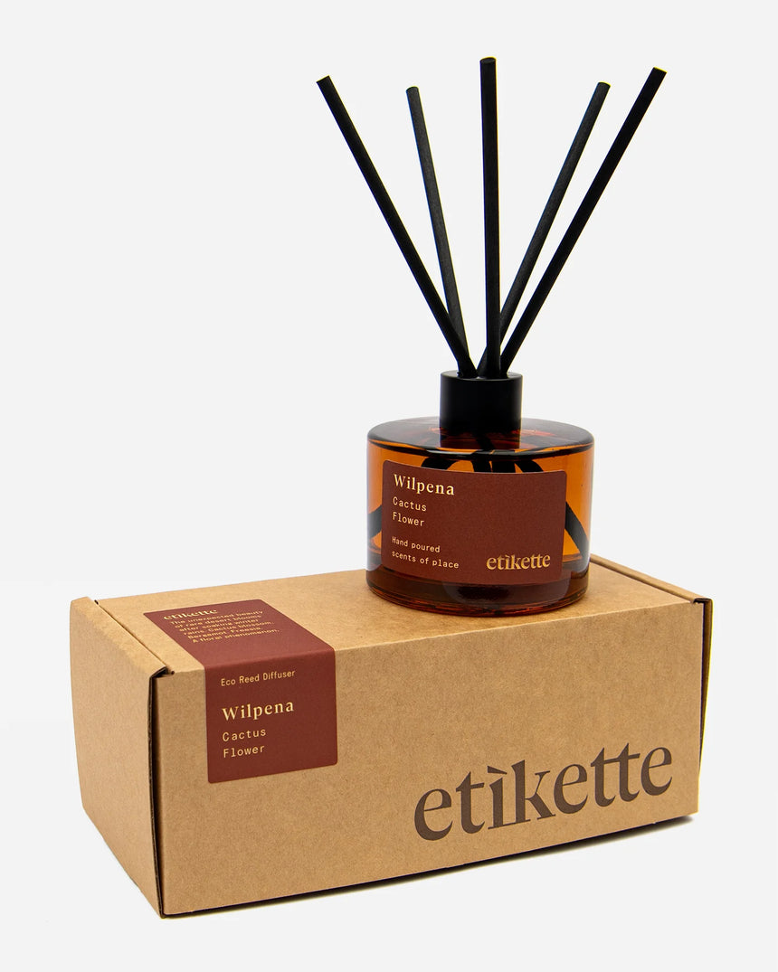 Etikette Reed Diffuser Etikette || Wilpena Cactus Flower Eco Reed Diffuser – Offshoot Botanica