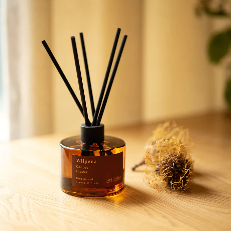 Etikette Reed Diffuser Etikette || Wilpena Cactus Flower Eco Reed Diffuser – Offshoot Botanica