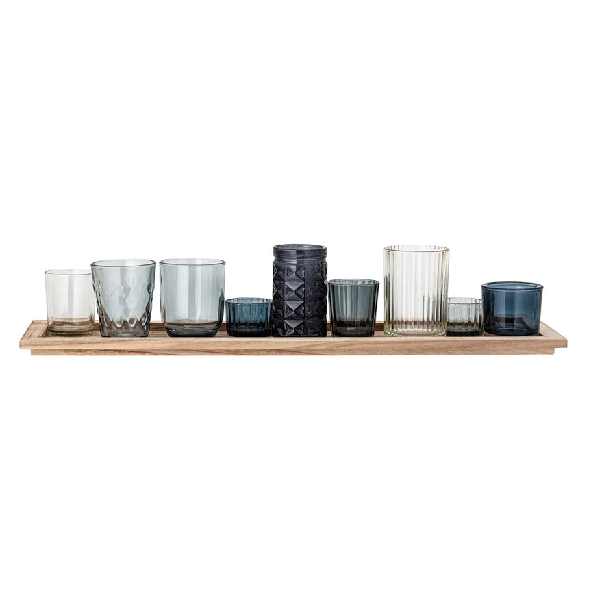 Bloomingville | Set of 9 Votives with Tray