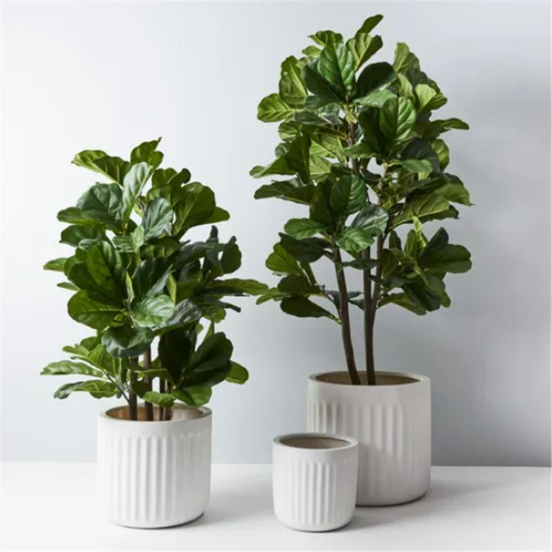 Offshoot | Pleat Round Planter White